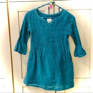 “Peek” Gauze style fabric tunic dress, girl 7-8